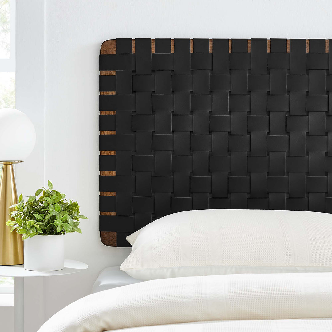 Sorrento Woven Wall-Mount Vegan Leather Twin Headboard