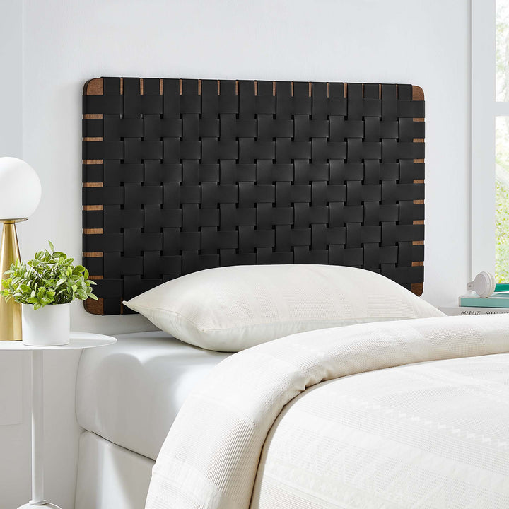 Sorrento Woven Wall-Mount Vegan Leather Twin Headboard