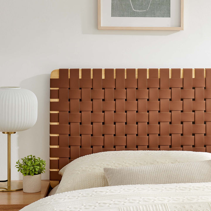 Savanna Woven Vegan Leather Queen Headboard