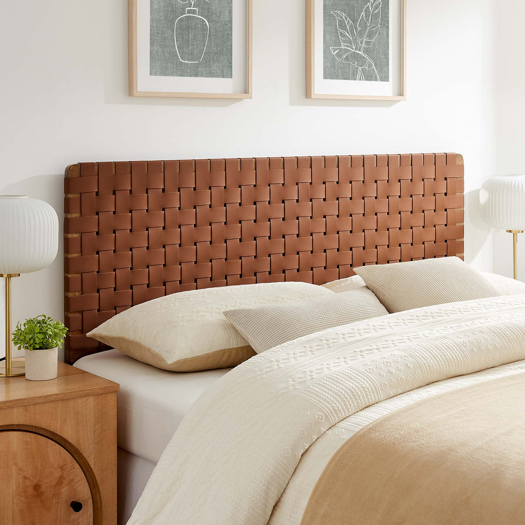 Savanna Woven Vegan Leather Queen Headboard