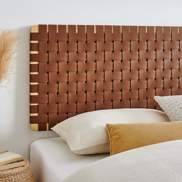 Sterling Woven Wall-Mount Synthetic Leather King Headboard