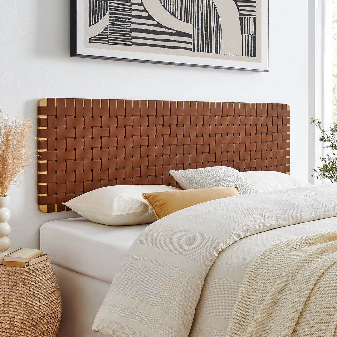 Sterling Woven Wall-Mount Synthetic Leather King Headboard