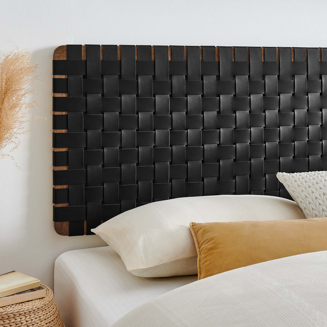 Sterling Woven Wall-Mount Synthetic Leather King Headboard