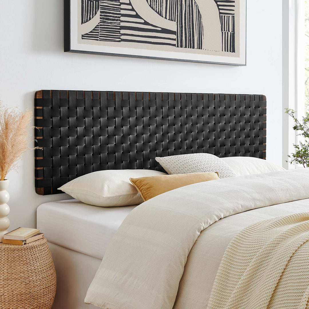 Sterling Woven Wall-Mount Synthetic Leather King Headboard