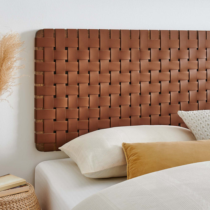 Sterling Woven Wall-Mount Synthetic Leather King Headboard