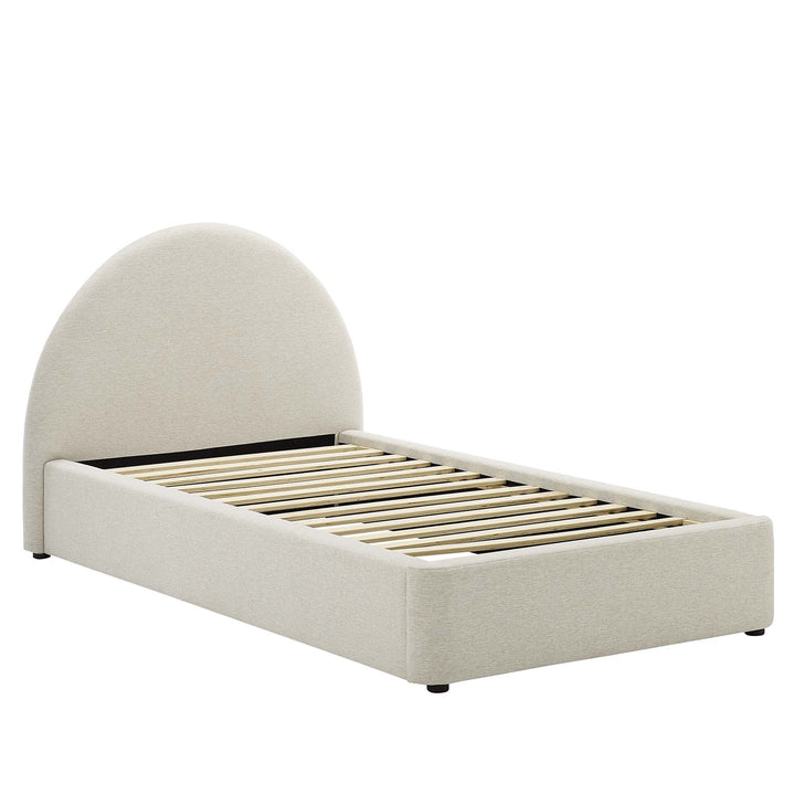 Retreat Upholstered Fabric Arched Round Twin Platform Bed