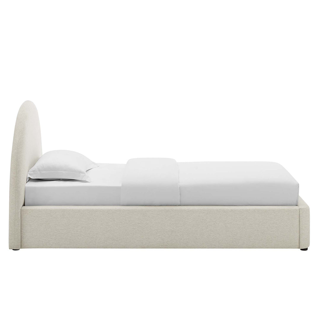 Retreat Upholstered Fabric Arched Round Twin Platform Bed