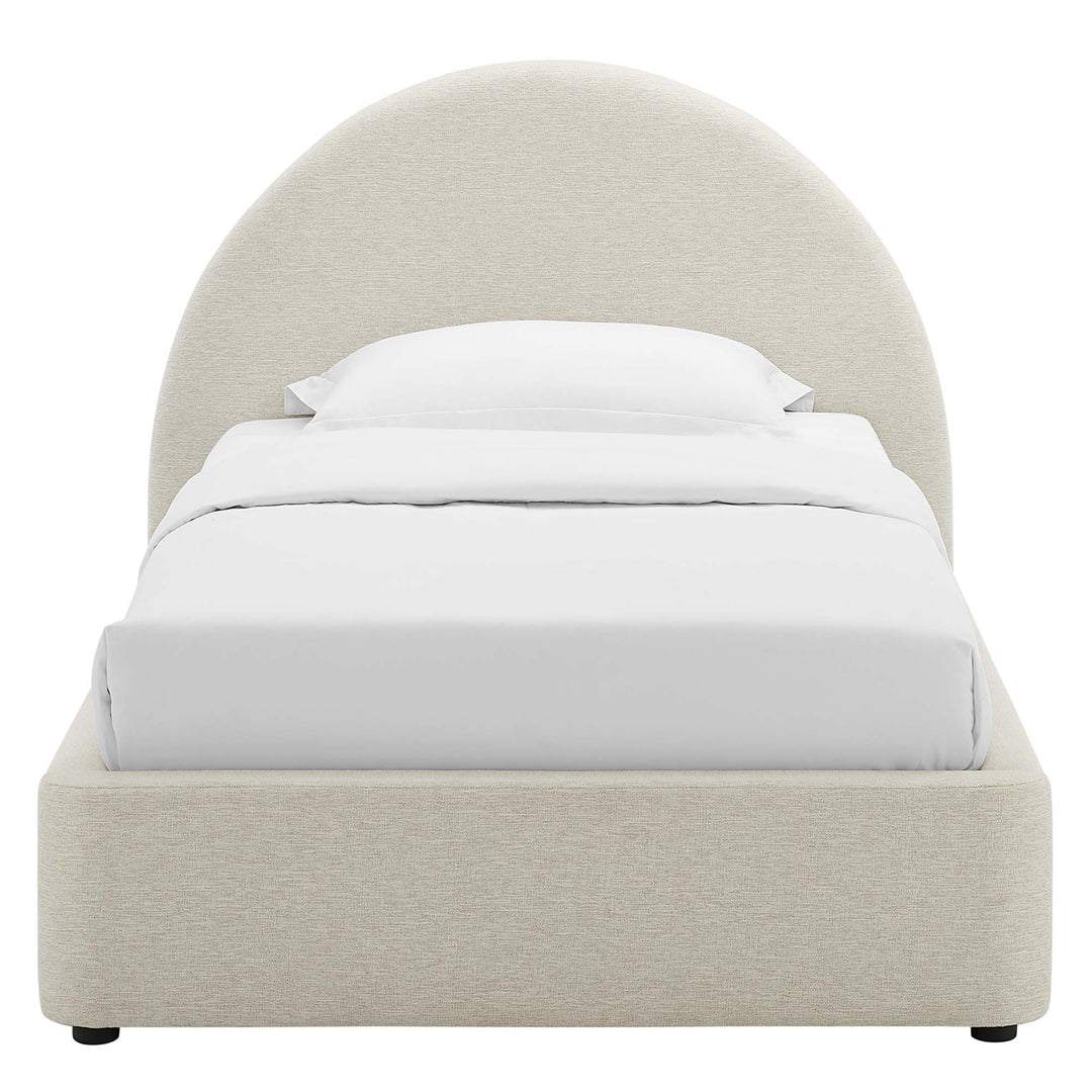 Retreat Upholstered Fabric Arched Round Twin Platform Bed