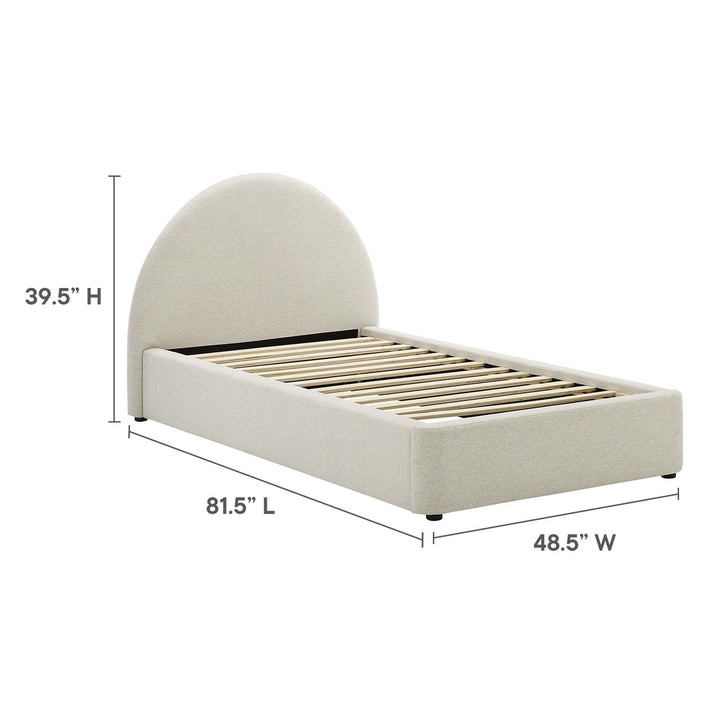 Retreat Upholstered Fabric Arched Round Twin Platform Bed