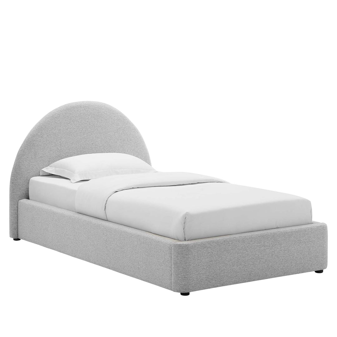 Retreat Upholstered Fabric Arched Round Twin Platform Bed