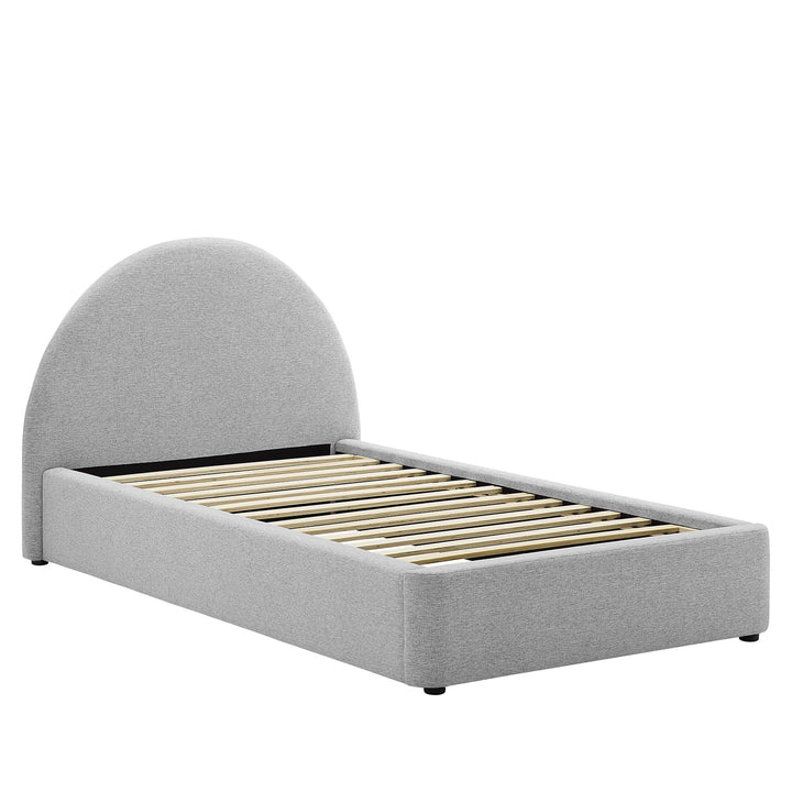 Retreat Upholstered Fabric Arched Round Twin Platform Bed