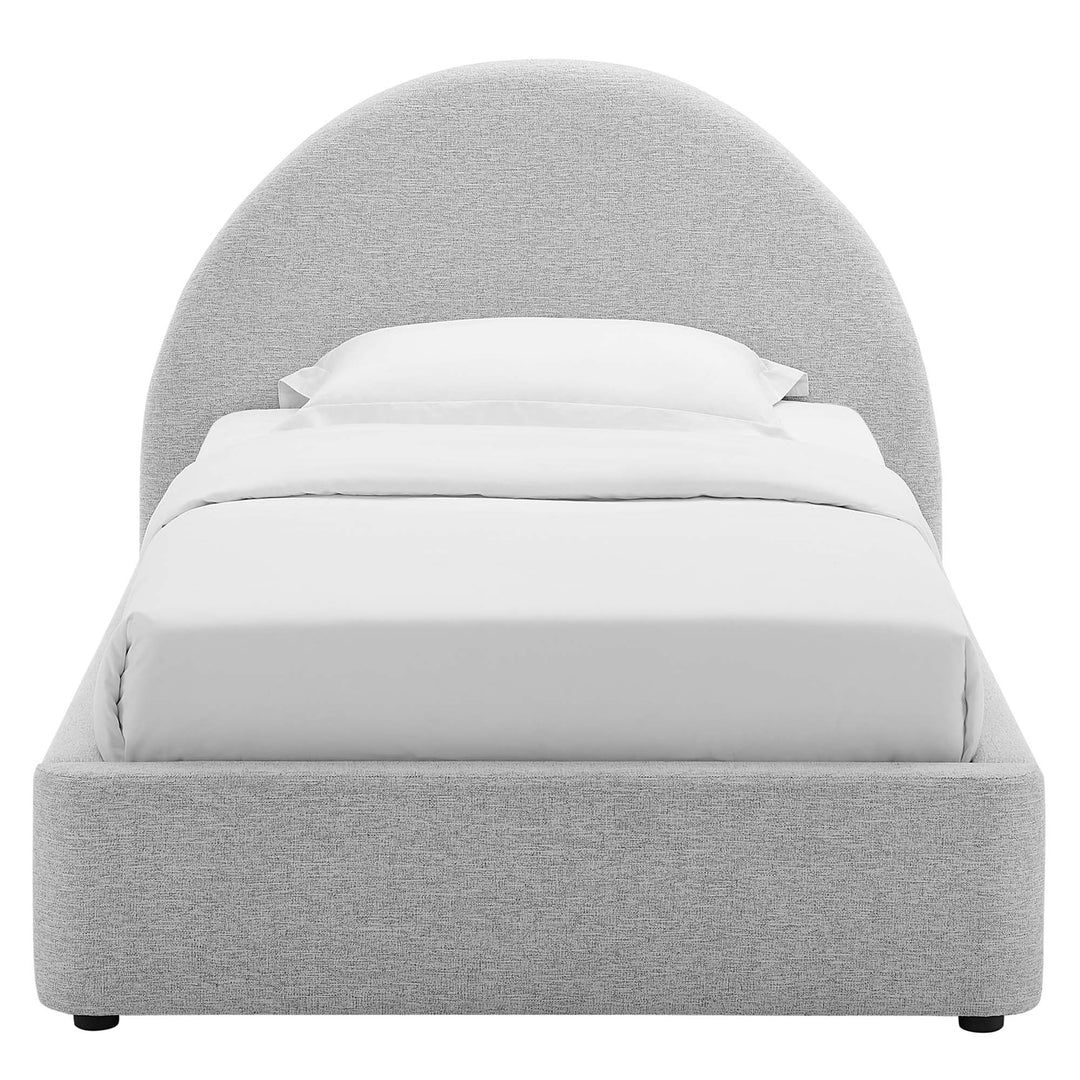 Retreat Upholstered Fabric Arched Round Twin Platform Bed