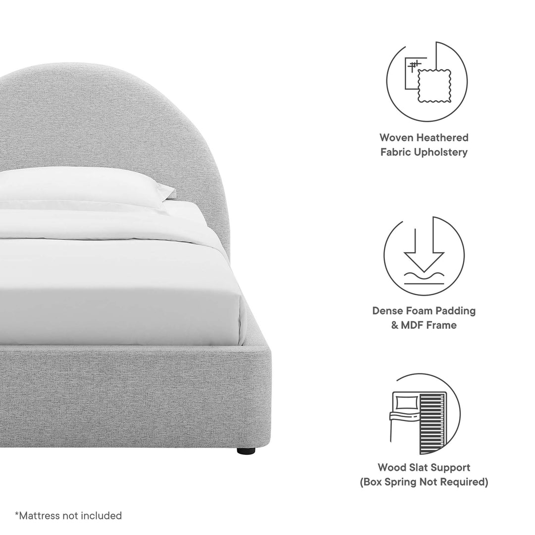 Retreat Upholstered Fabric Arched Round Twin Platform Bed