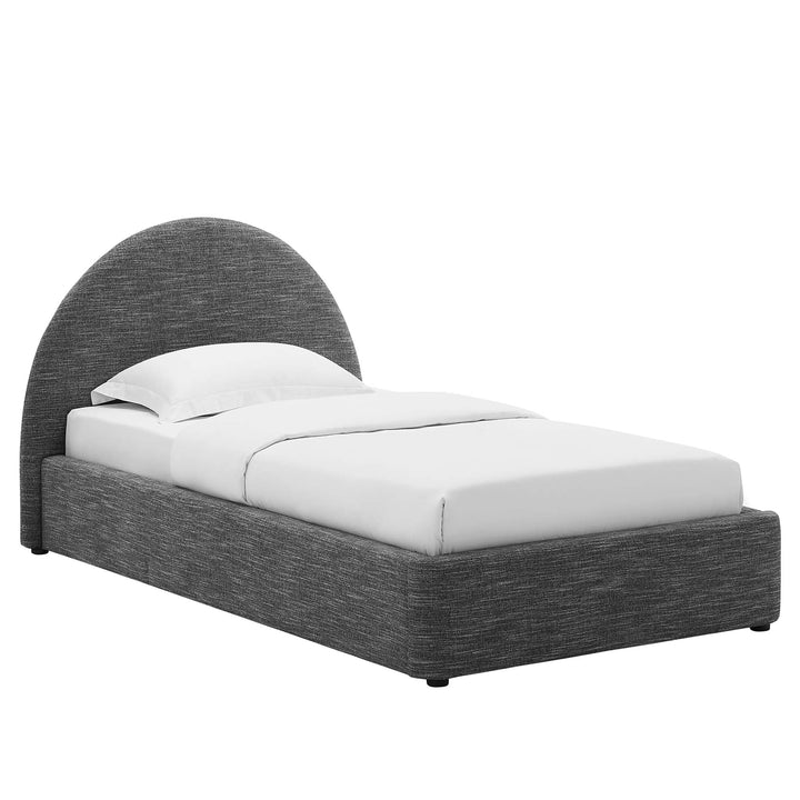 Retreat Upholstered Fabric Arched Round Twin Platform Bed