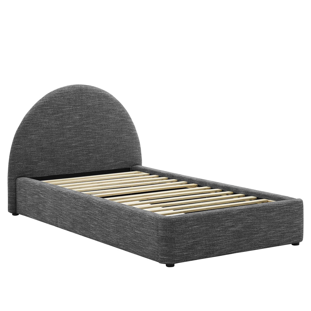 Retreat Upholstered Fabric Arched Round Twin Platform Bed