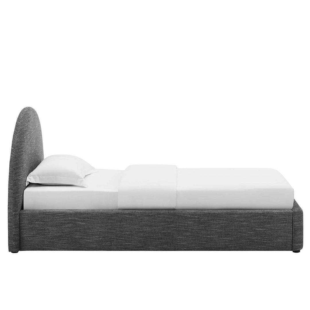 Retreat Upholstered Fabric Arched Round Twin Platform Bed