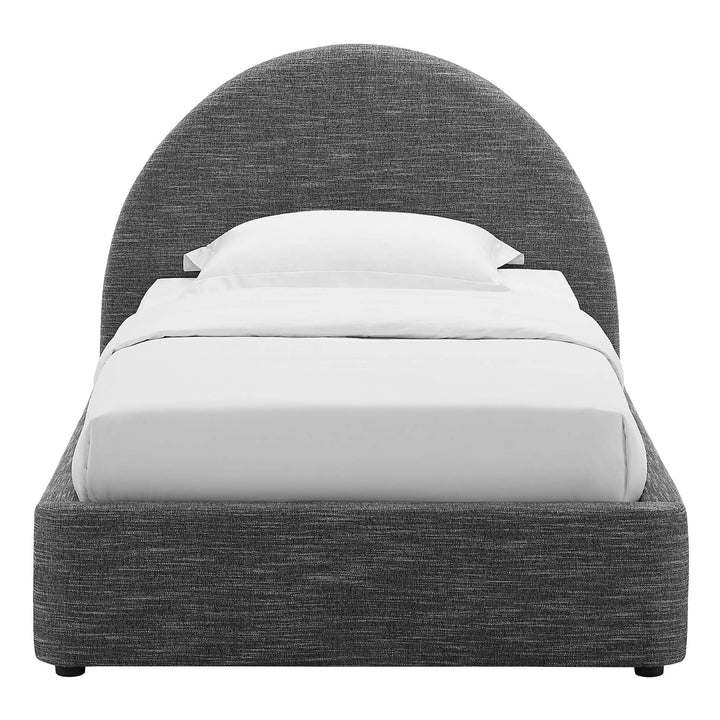 Retreat Upholstered Fabric Arched Round Twin Platform Bed