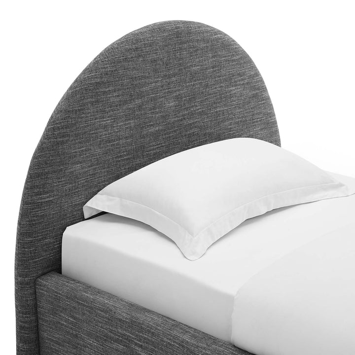 Retreat Upholstered Fabric Arched Round Twin Platform Bed