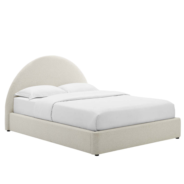 Retreat Upholstered Fabric Arched Round Full Platform Bed