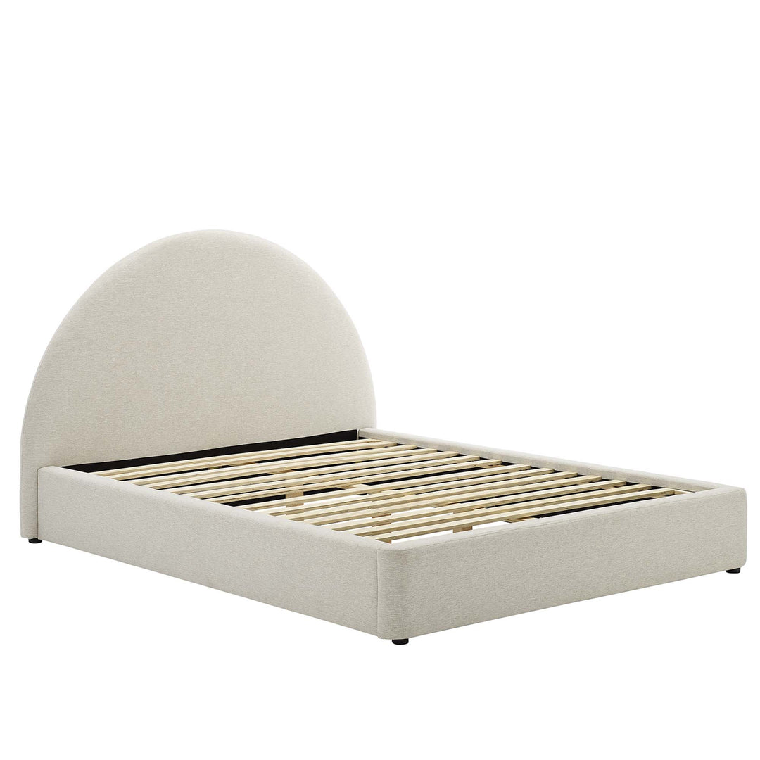 Retreat Upholstered Fabric Arched Round Full Platform Bed