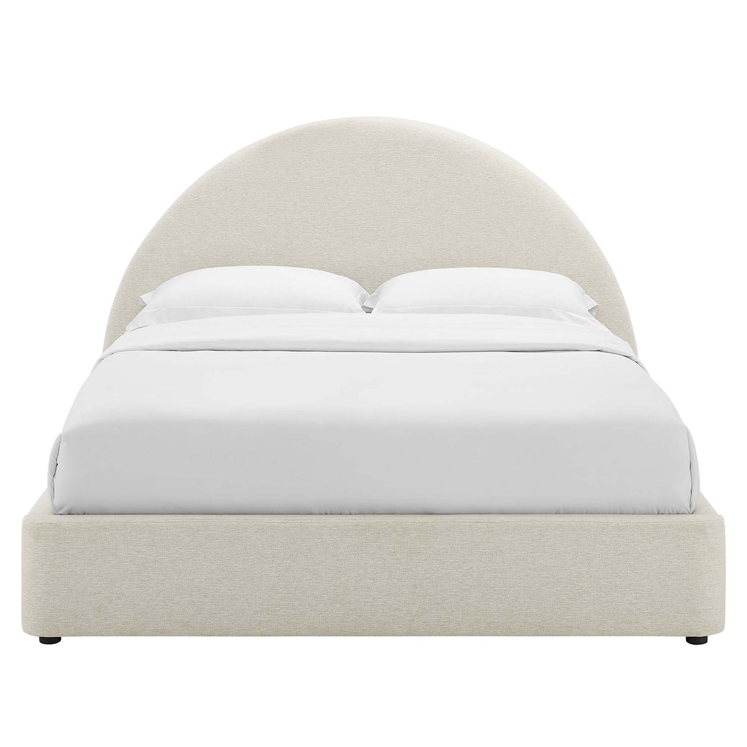 Retreat Upholstered Fabric Arched Round Full Platform Bed