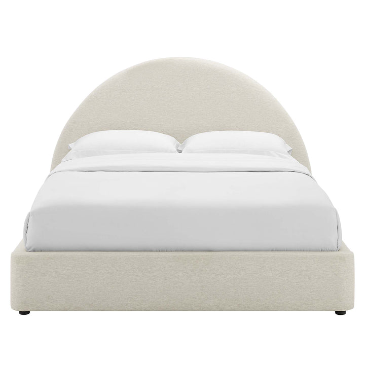 Retreat Upholstered Fabric Arched Round Full Platform Bed