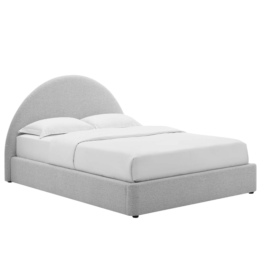 Retreat Upholstered Fabric Arched Round Full Platform Bed