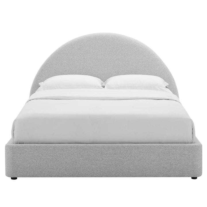 Retreat Upholstered Fabric Arched Round Full Platform Bed