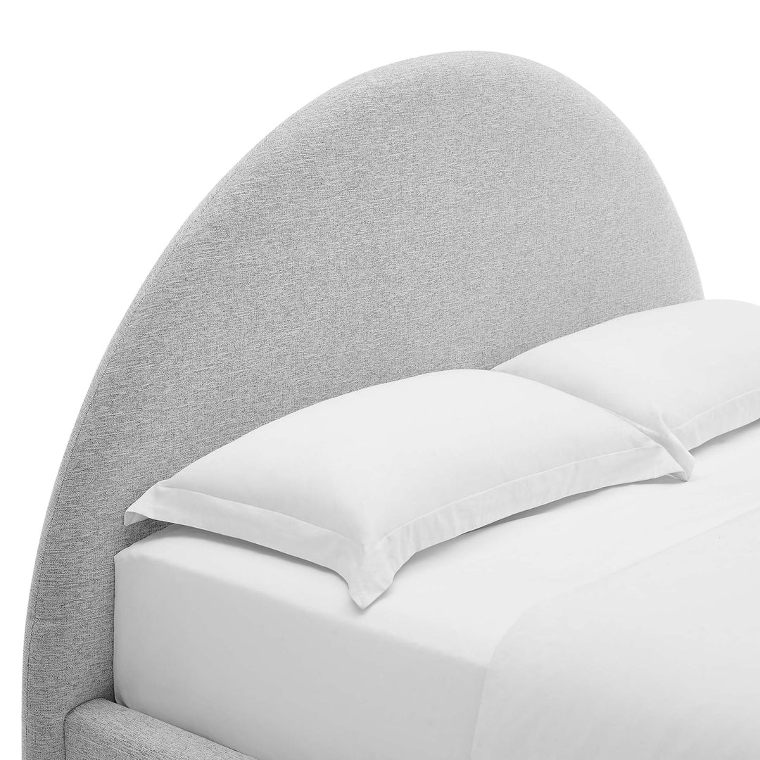 Retreat Upholstered Fabric Arched Round Full Platform Bed