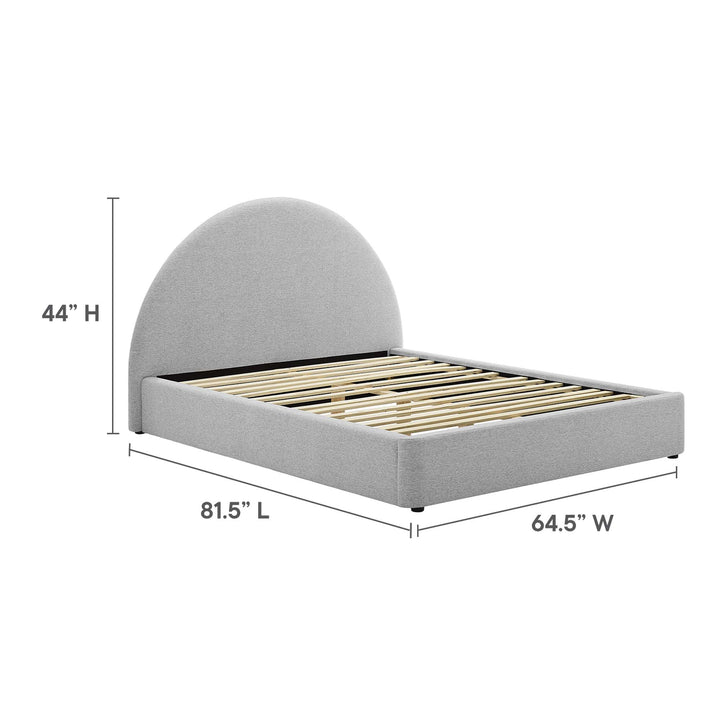 Retreat Upholstered Fabric Arched Round Full Platform Bed