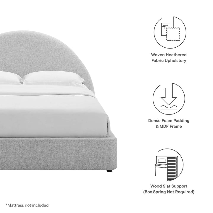 Retreat Upholstered Fabric Arched Round Full Platform Bed