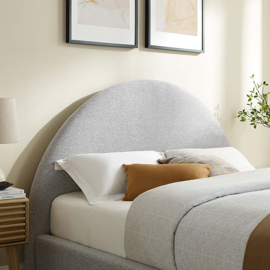 Retreat Upholstered Fabric Arched Round Full Platform Bed