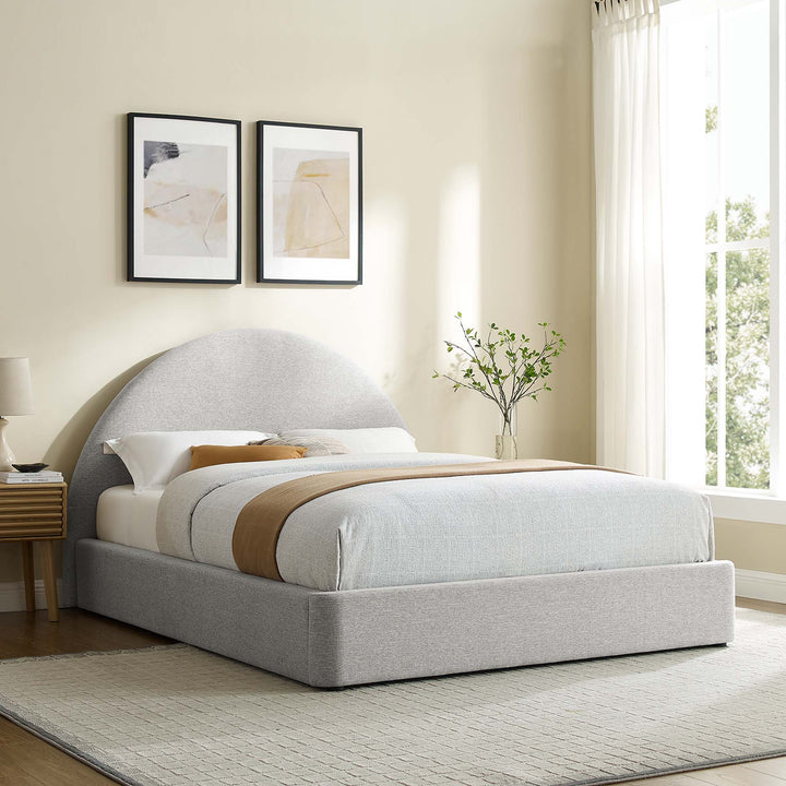 Retreat Upholstered Fabric Arched Round Full Platform Bed