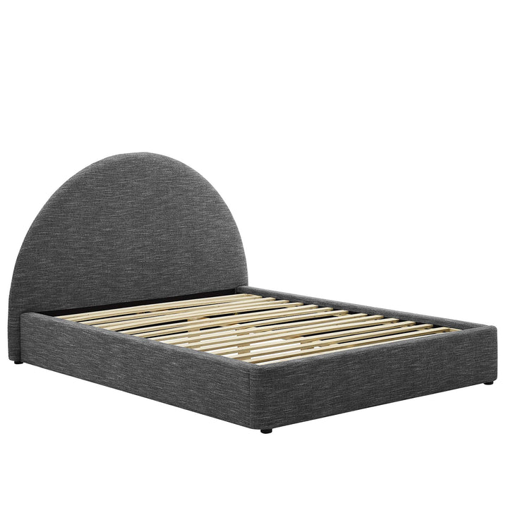 Retreat Upholstered Fabric Arched Round Full Platform Bed