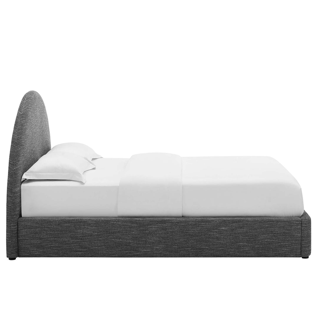 Retreat Upholstered Fabric Arched Round Full Platform Bed