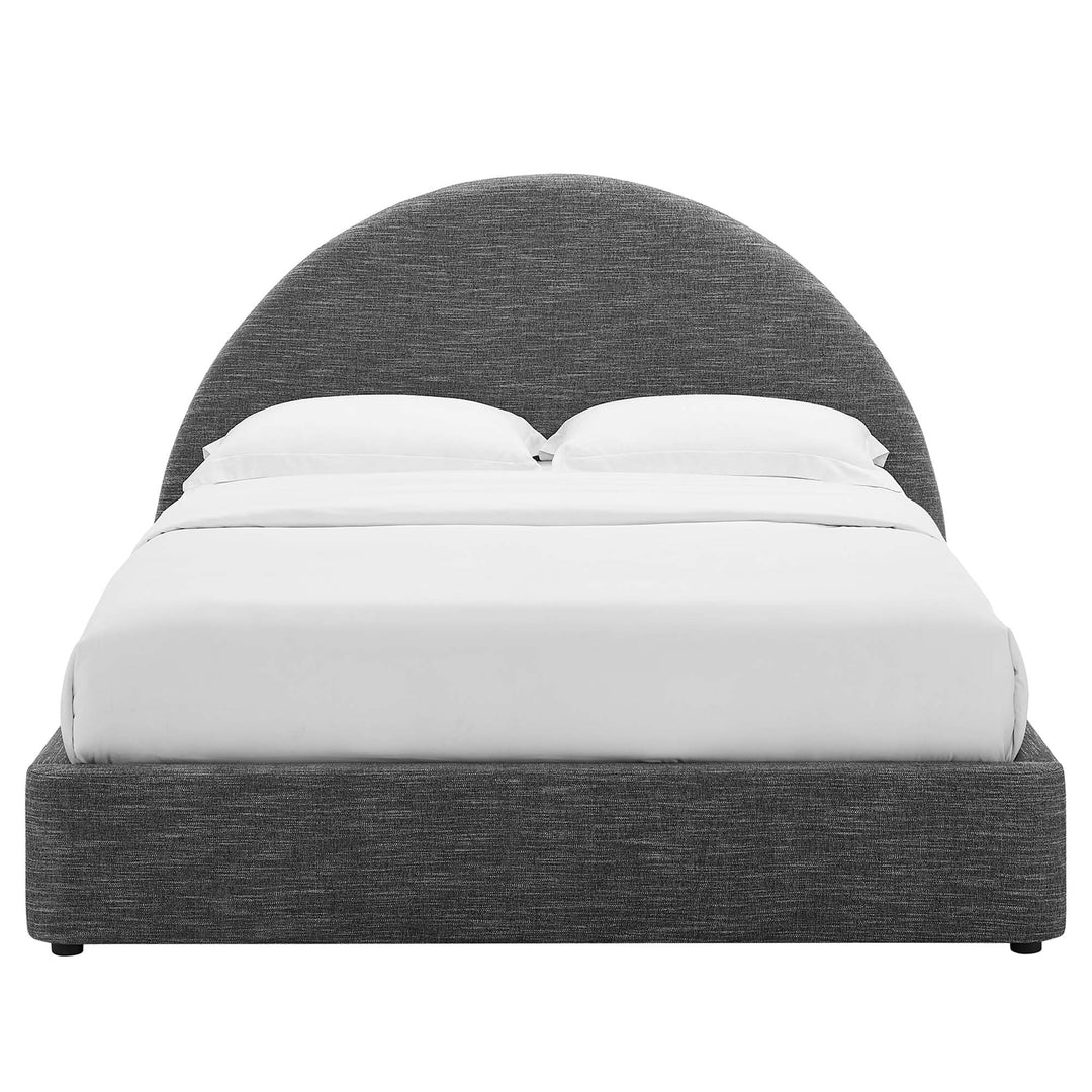 Retreat Upholstered Fabric Arched Round Full Platform Bed