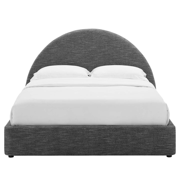 Retreat Upholstered Fabric Arched Round Full Platform Bed