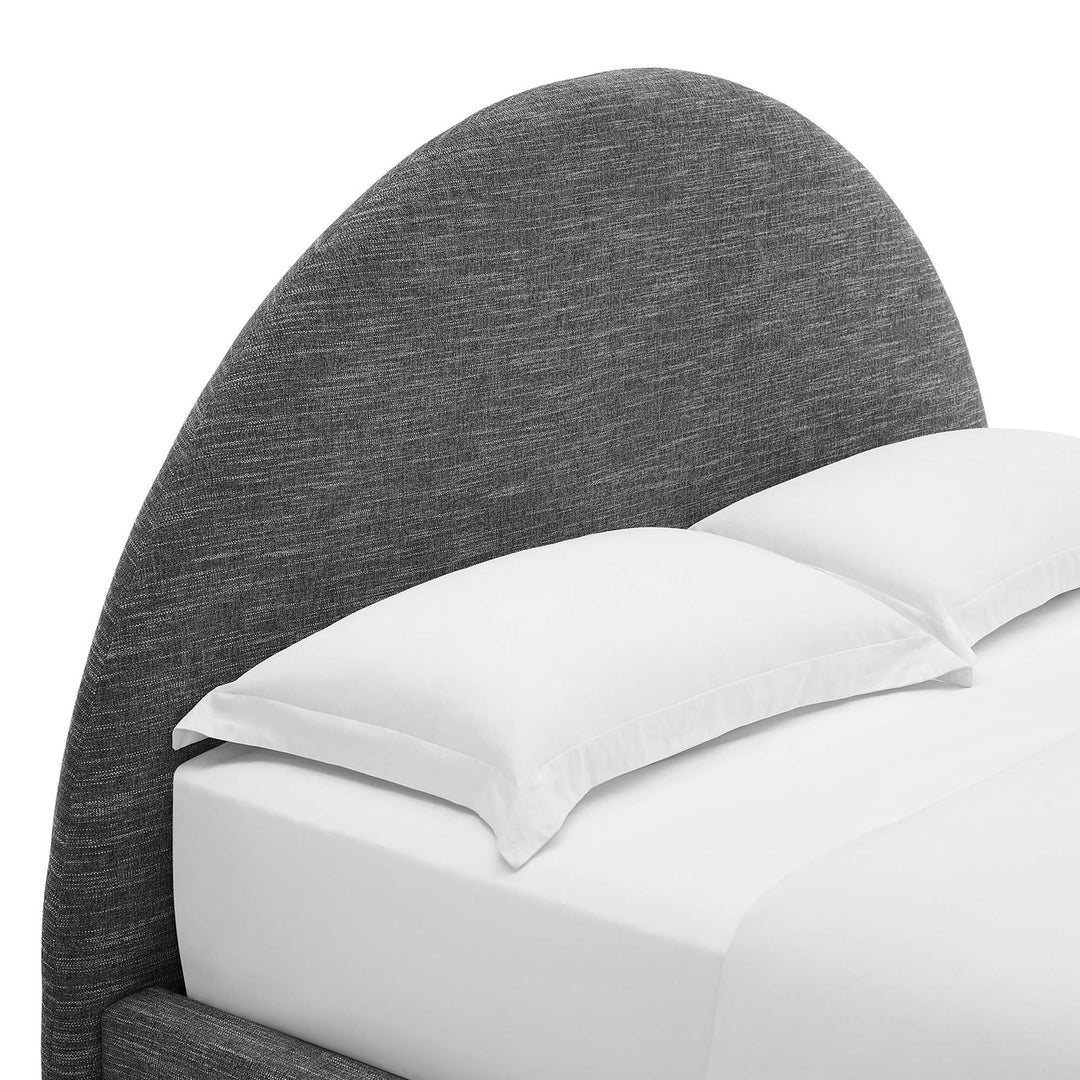 Retreat Upholstered Fabric Arched Round Full Platform Bed