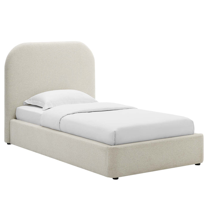 Kendall Upholstered Fabric Curved Twin Platform Bed