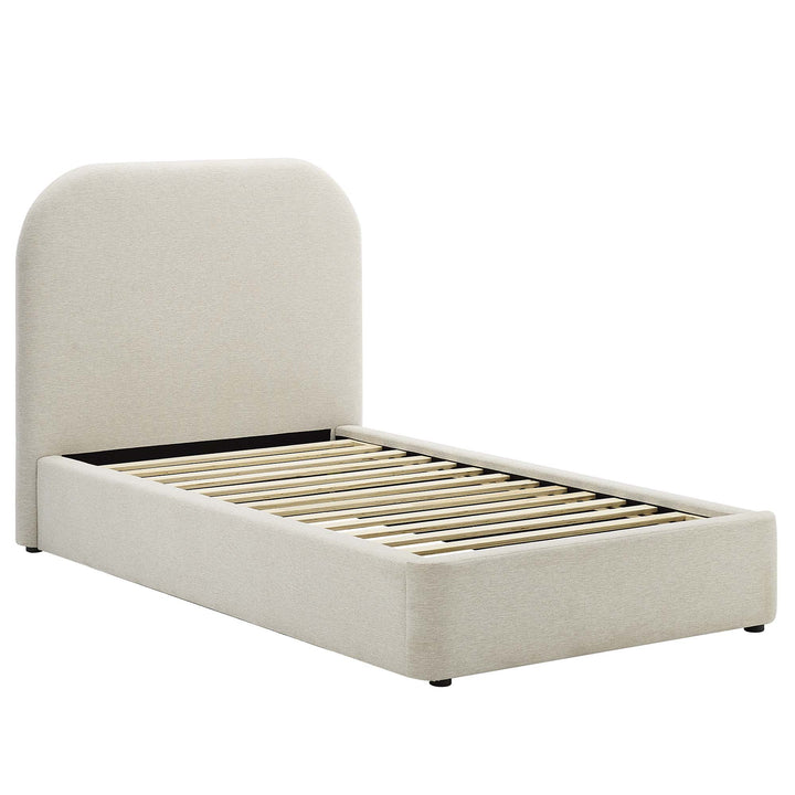 Kendall Upholstered Fabric Curved Twin Platform Bed