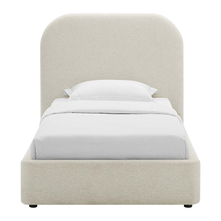Kendall Upholstered Fabric Curved Twin Platform Bed