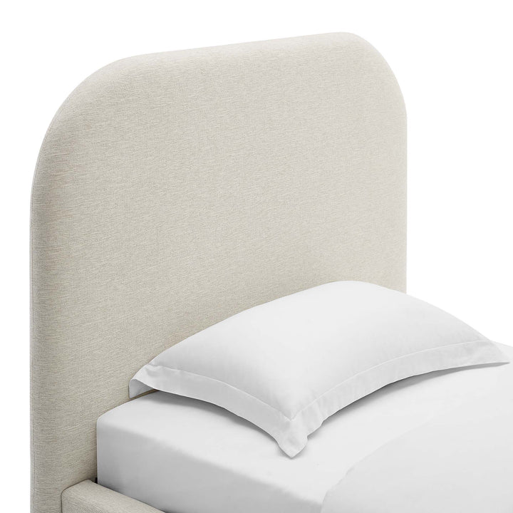 Kendall Upholstered Fabric Curved Twin Platform Bed