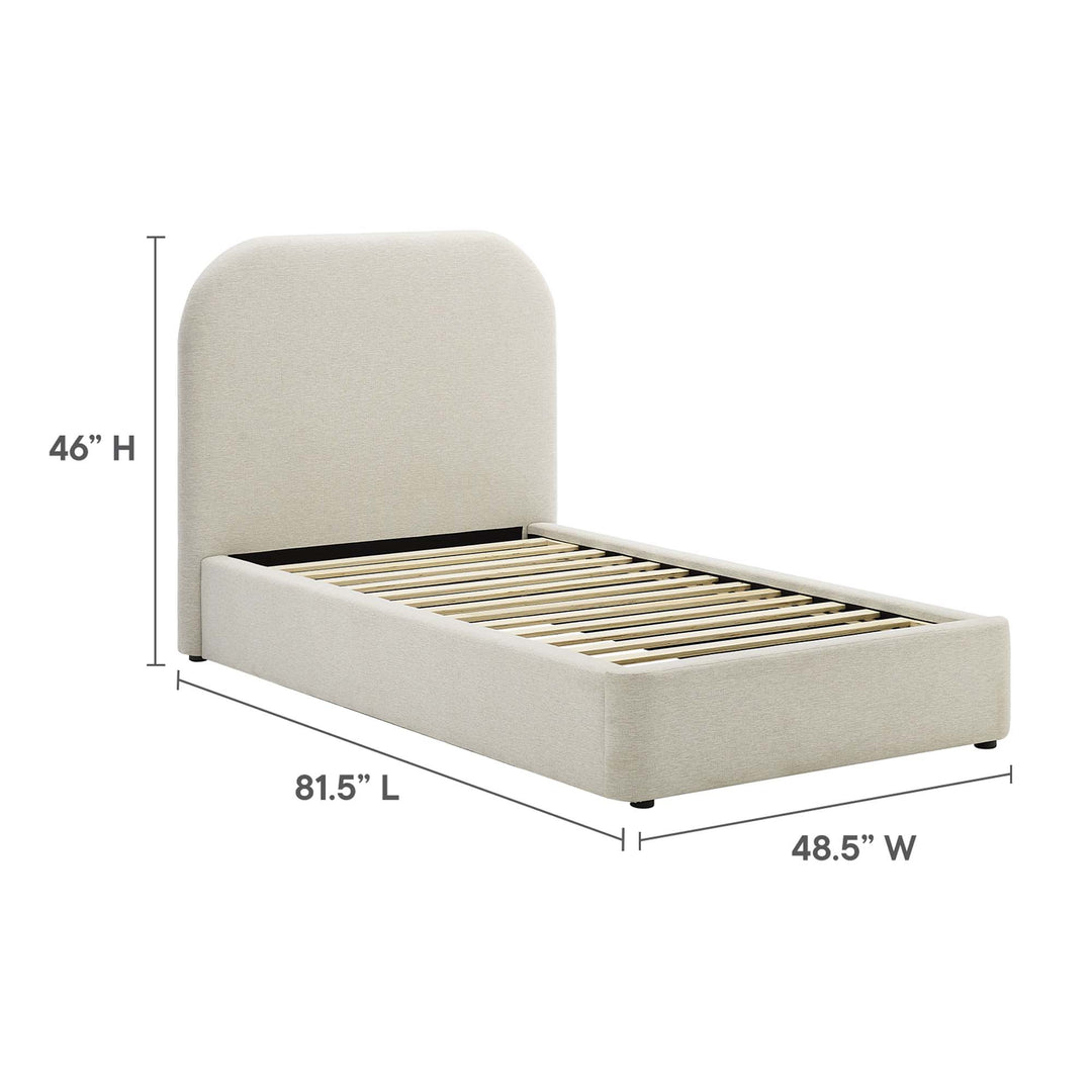 Kendall Upholstered Fabric Curved Twin Platform Bed