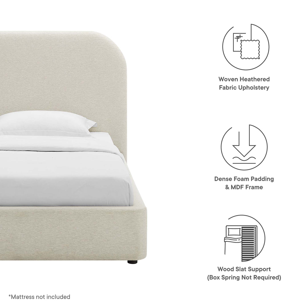Kendall Upholstered Fabric Curved Twin Platform Bed