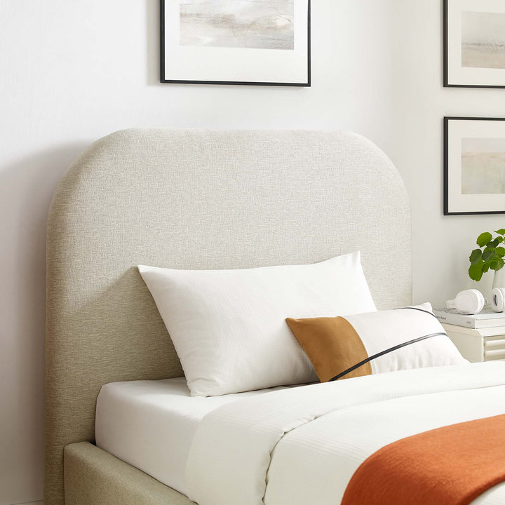 Kendall Upholstered Fabric Curved Twin Platform Bed