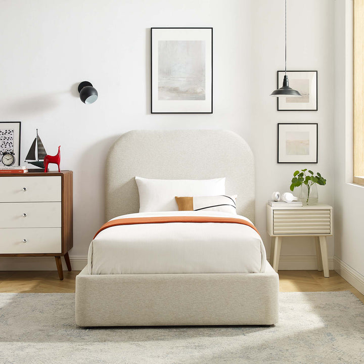 Kendall Upholstered Fabric Curved Twin Platform Bed