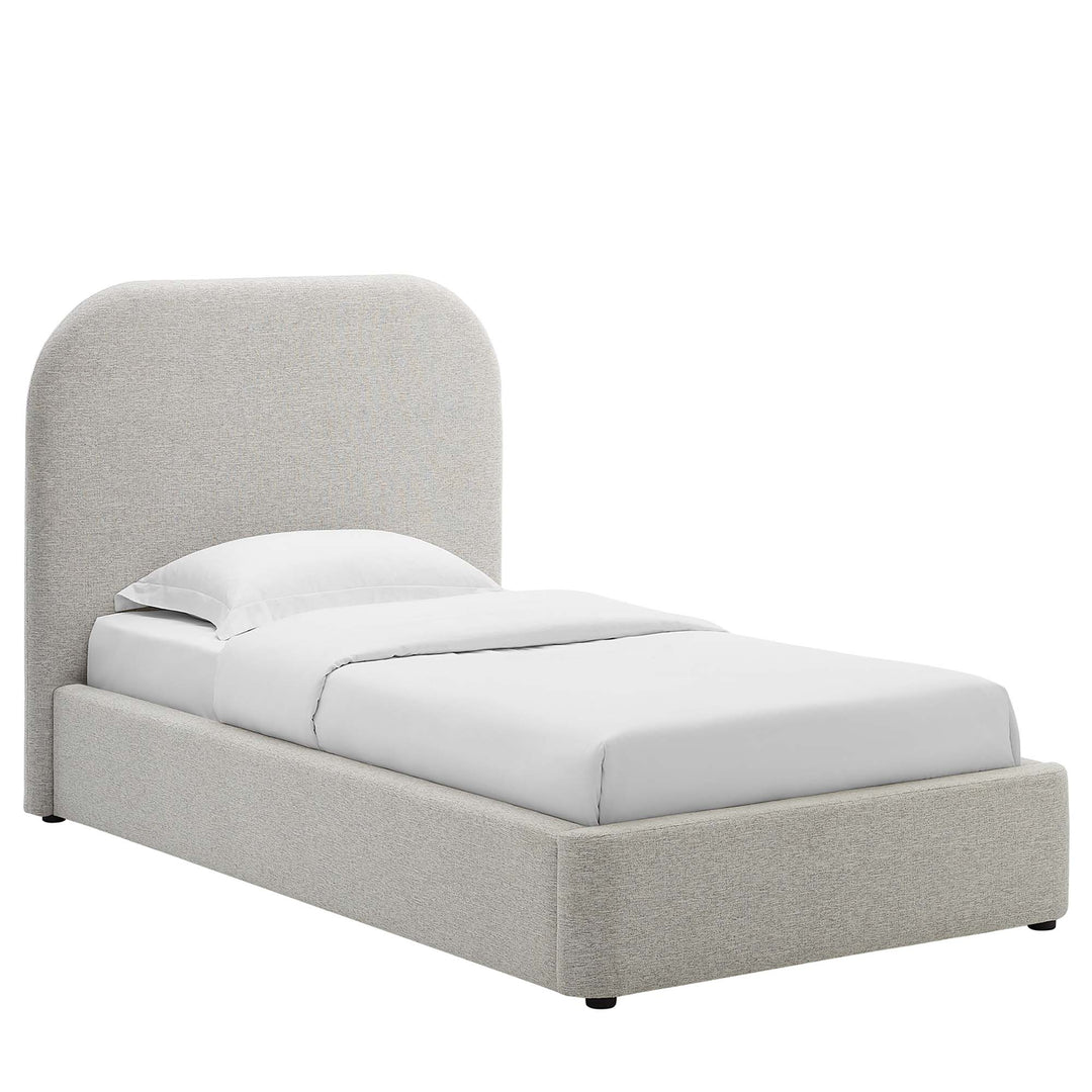 Kendall Upholstered Fabric Curved Twin Platform Bed