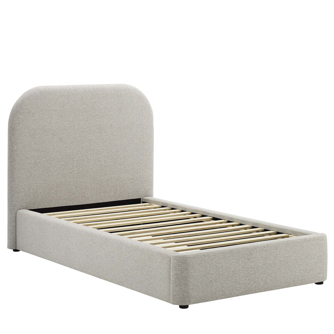 Kendall Upholstered Fabric Curved Twin Platform Bed