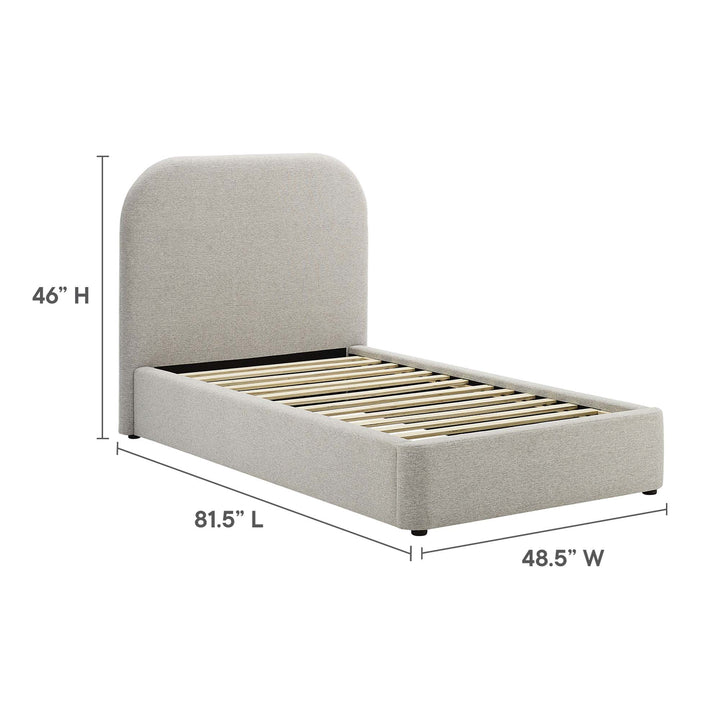 Kendall Upholstered Fabric Curved Twin Platform Bed