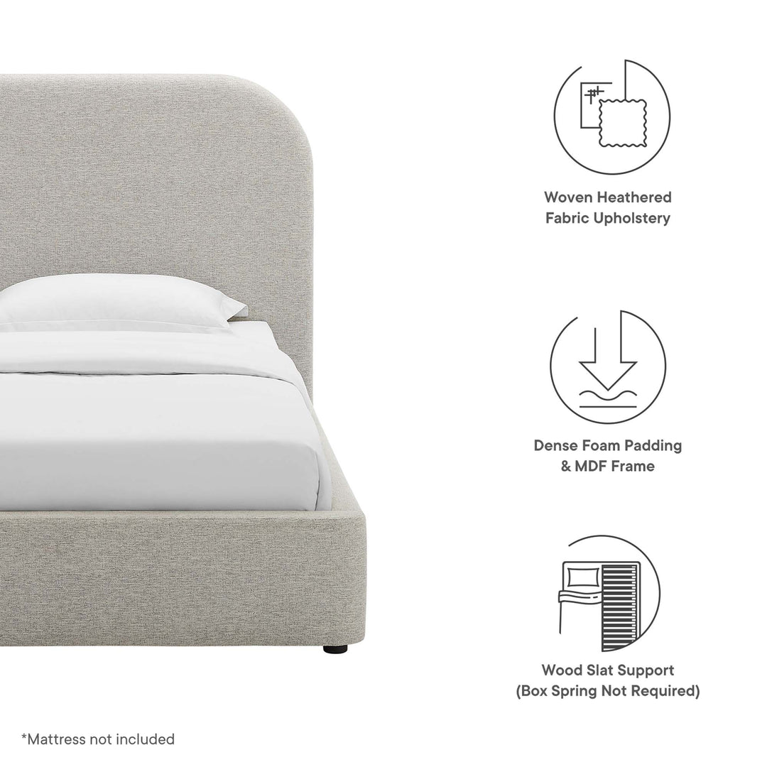 Kendall Upholstered Fabric Curved Twin Platform Bed